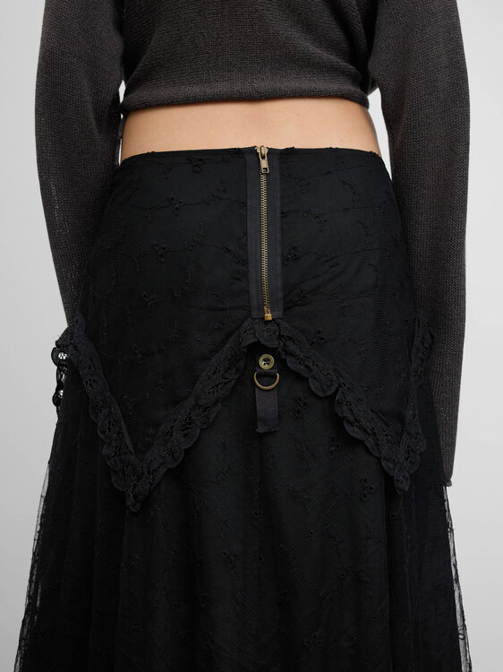 Stefanel Lace Midi Skirt 