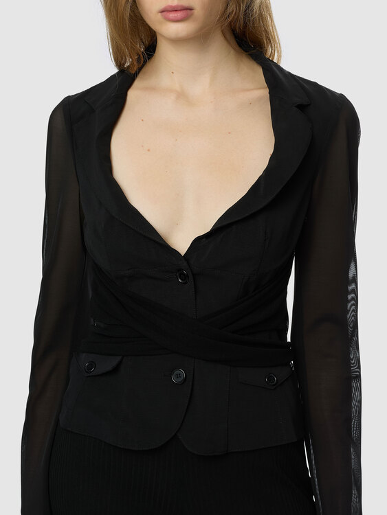 Black Mesh Blazer 