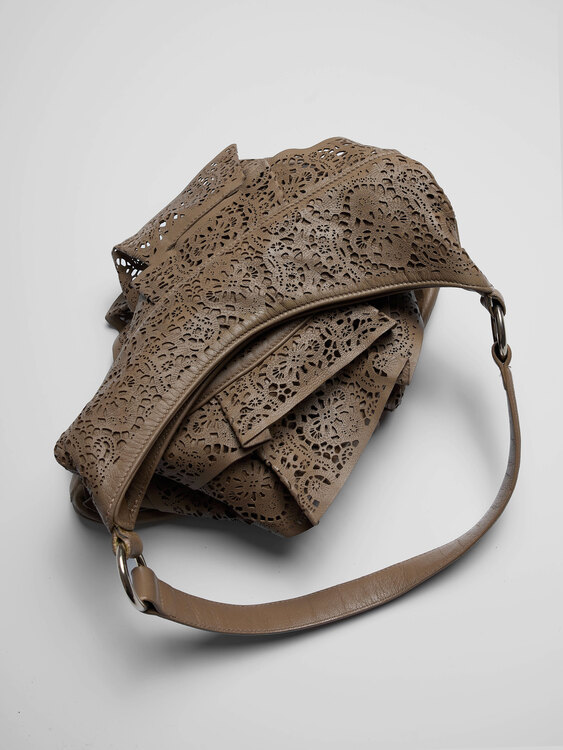 Blumarine Taupe Leather Handbag 