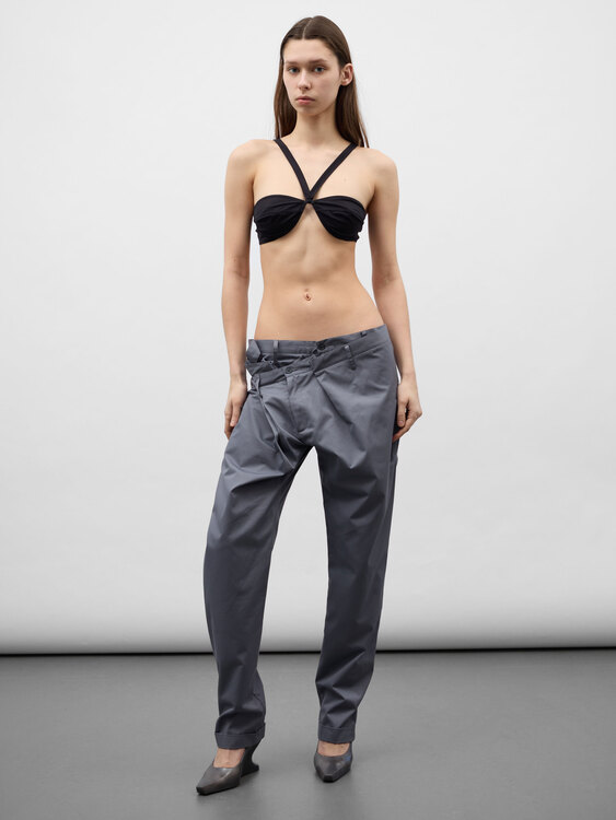 Grey Double Waist Trousers 