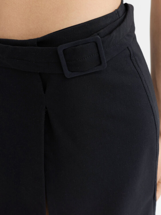 Black Pleated Mini Skirt 