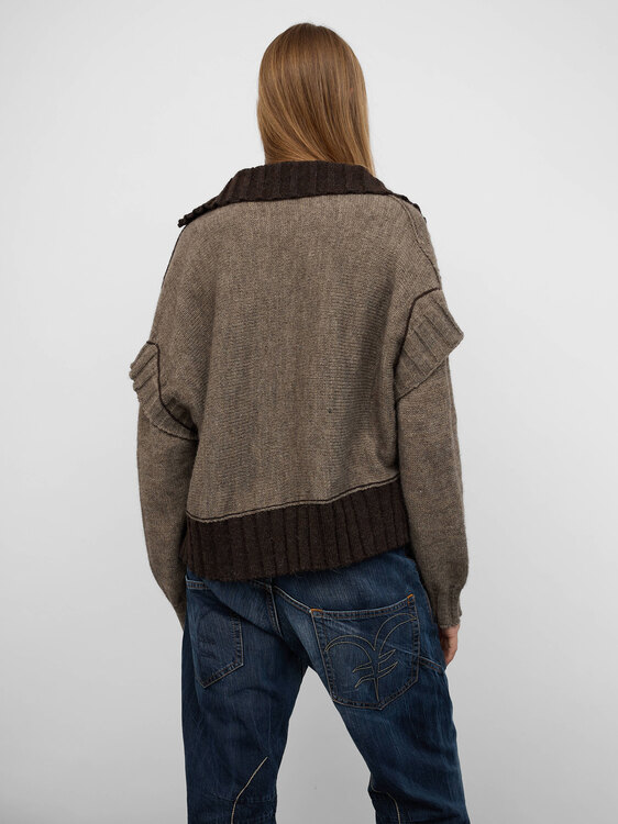 Deconstructed Knitted Cardigan 