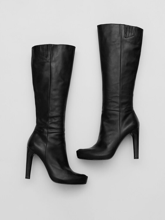 Chalayan Black Leather Boots 