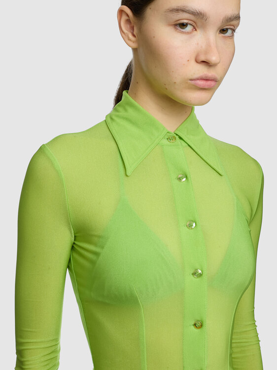 Lime Green Mesh Shirt 