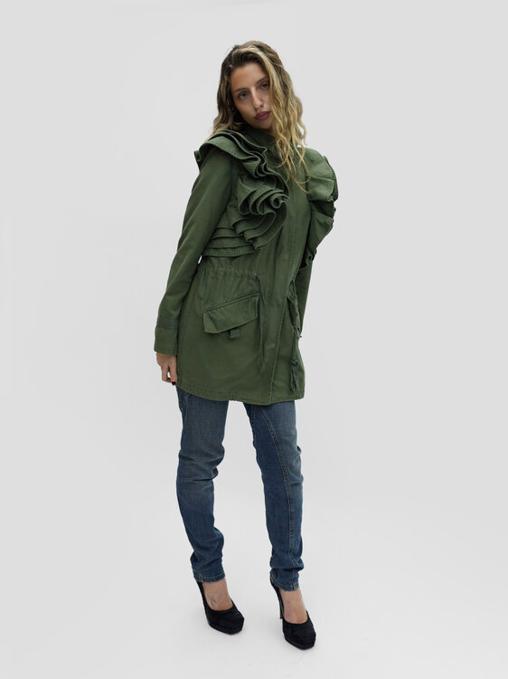 Valentino For GAP Ruffled Parka Jacket 