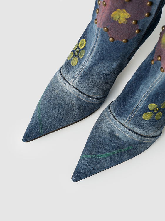 Denim Stiletto Boots 