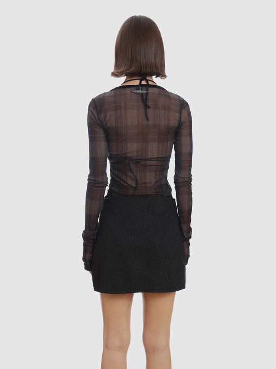 Gaultier Tartan Mesh Top 