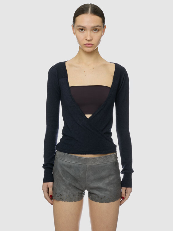 Purple Wrap Around Effect Jumper 
