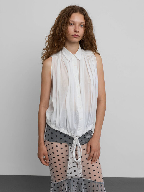 Plein Sud Pleated Sleeveless Blouse 