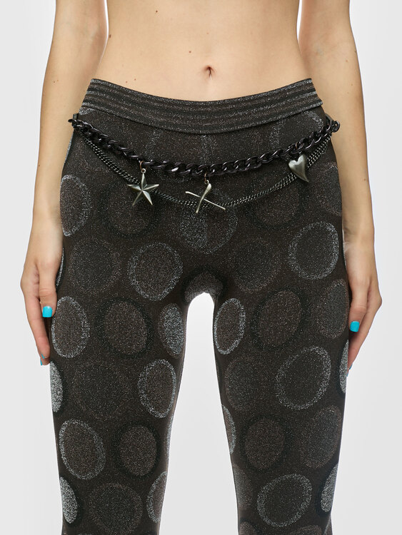 Extē Leather And Metal Chain Belt 