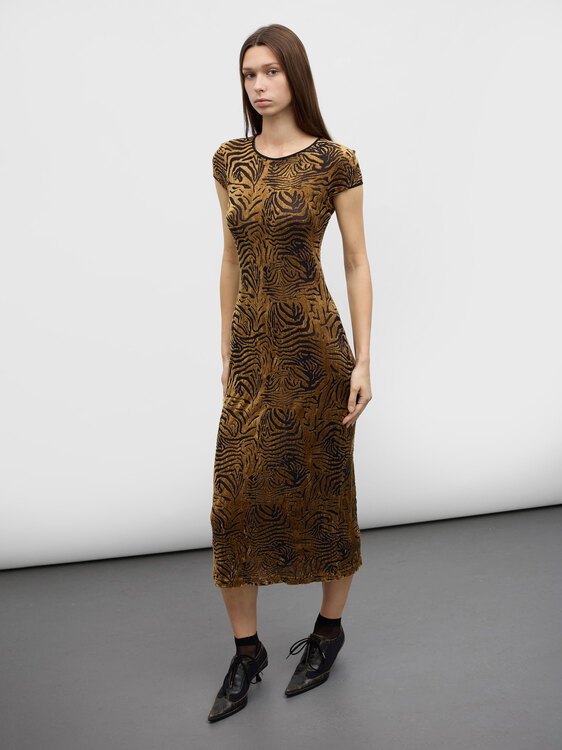 Plein Sud Animal Print Velvet Dress 