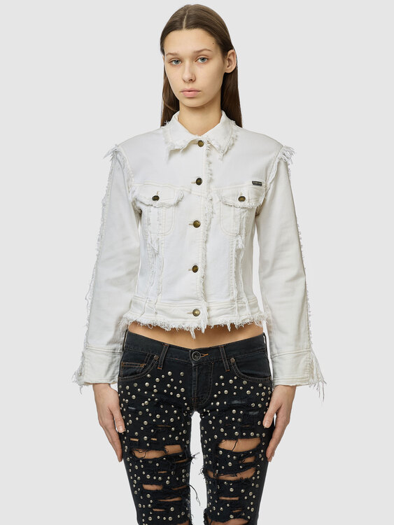 Plein Sud White Denim Jacket 