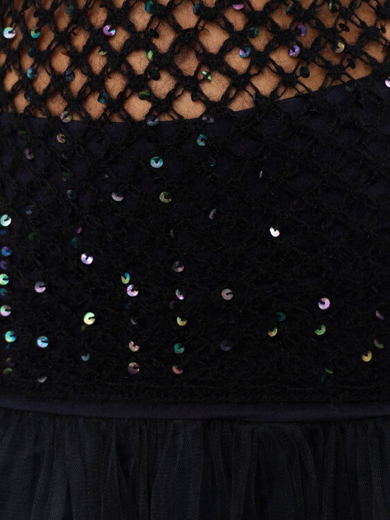 Black Crochet Fishnet Top 