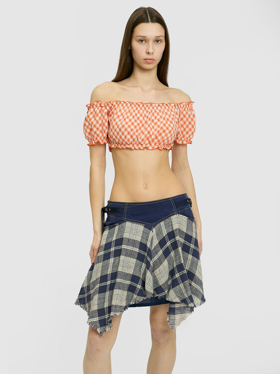Chequered Mini Skirt 
