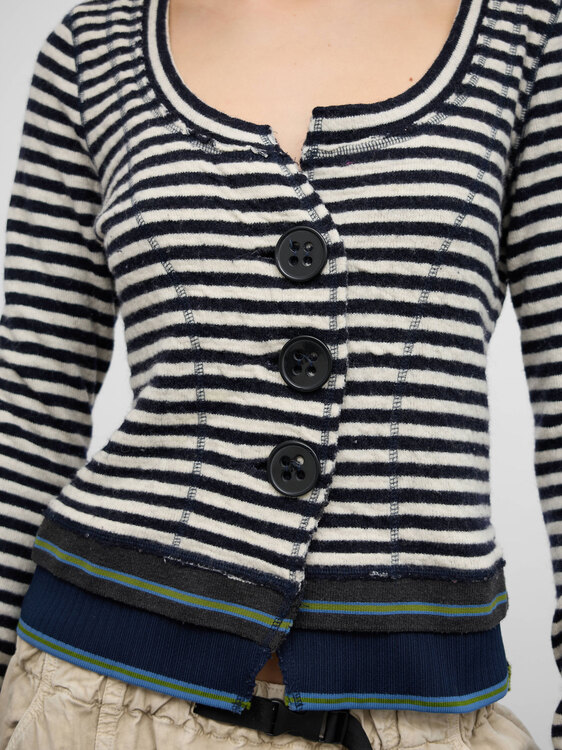 Knitted Striped Cardigan 