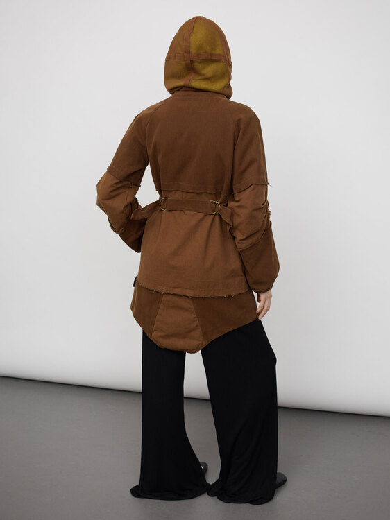 Michiko Koshino Canvas Patchwork Coat 