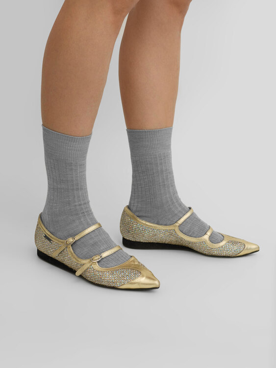 Extè Iridescent Glittery Flats 