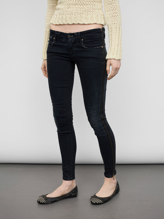 Stretchy Zipped Leg Jeans 