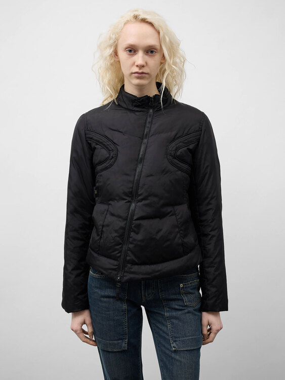 Michiko Koshino Nylon Moto Jacket 
