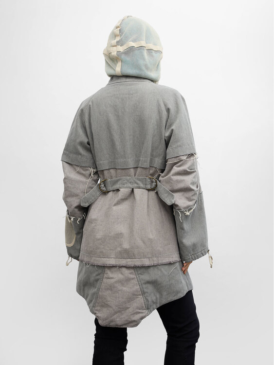 Michiko Koshino Canvas Patchwork Coat 
