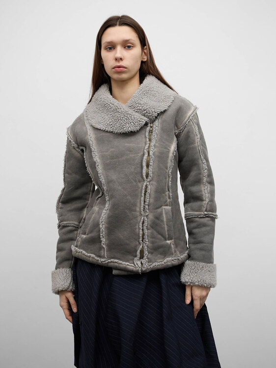 Grey Shearling Jacket 