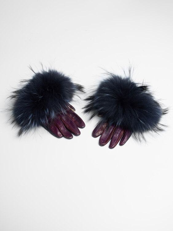 Sportmax Leather & Fur Gloves 