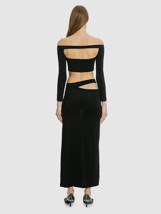 Black Stretchy Diamanté Set 