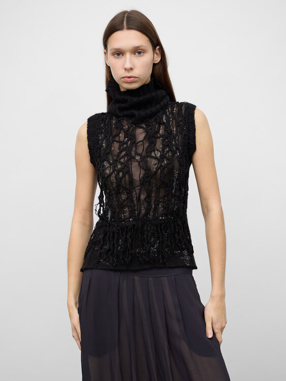 Knitted Turtleneck Vest 