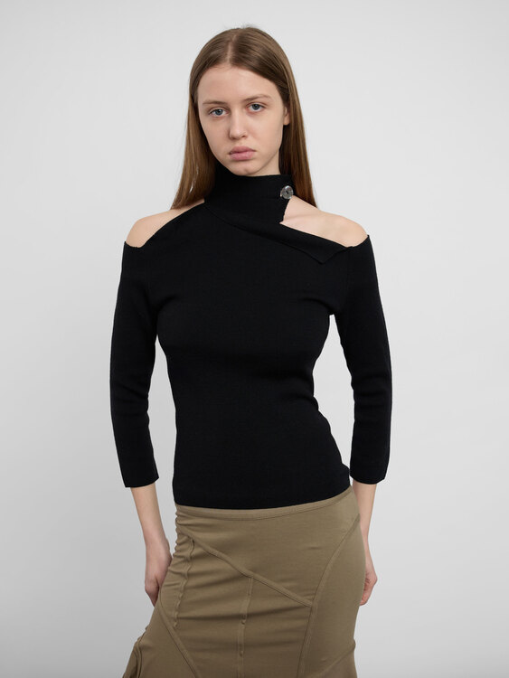 Knitted Cold Shoulder Jumper 