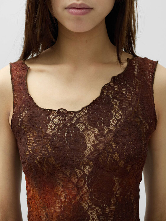 Plein Sud Asymmetrical Lace Top 