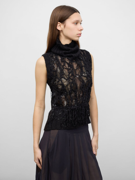 Knitted Turtleneck Vest 