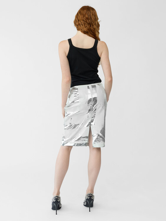 E-Play Silver Midi Skirt 