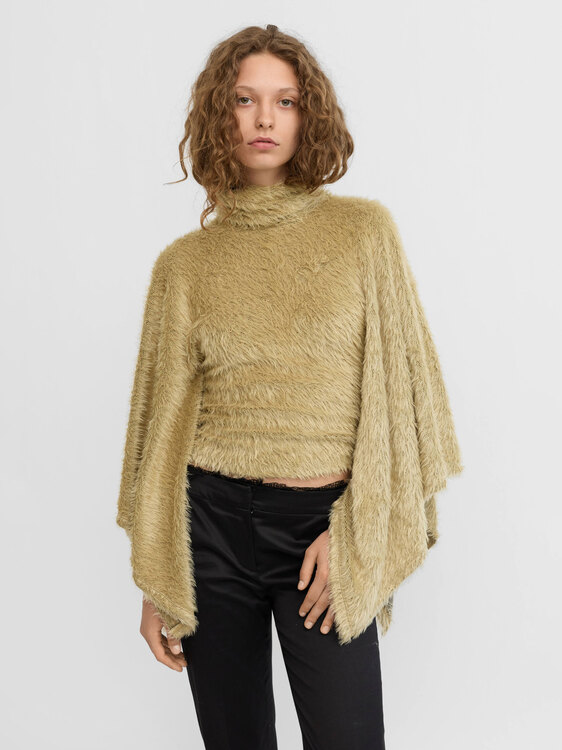 Plein Sud Flared Sleeves Fuzzy Jumper 