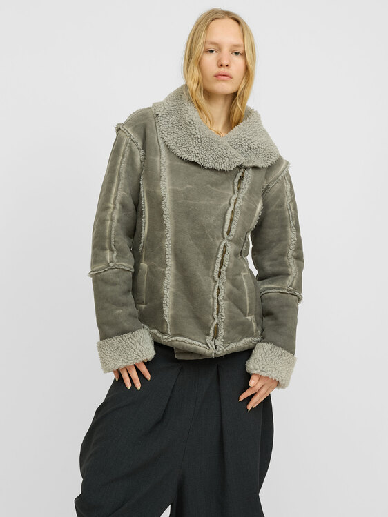 Grey Shearling Jacket 