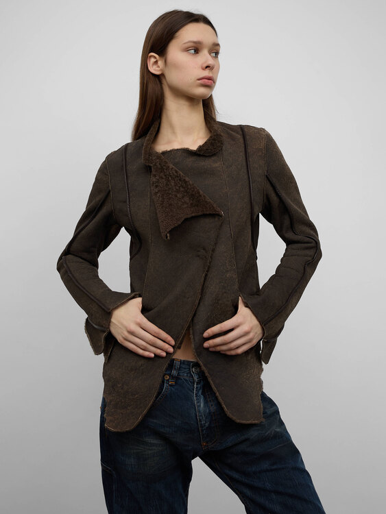 Brown Faux Suede Jacket 