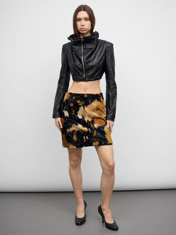Iceberg Cowhide Skirt 