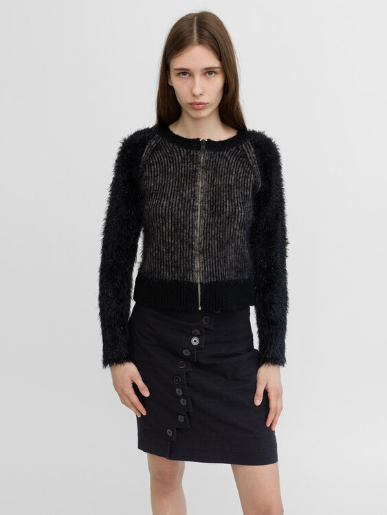 Replay Fuzzy Zip-Up Jumper 
