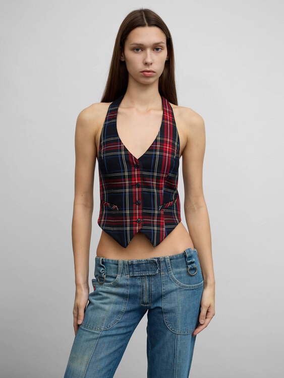 Tartan Halter Vest 