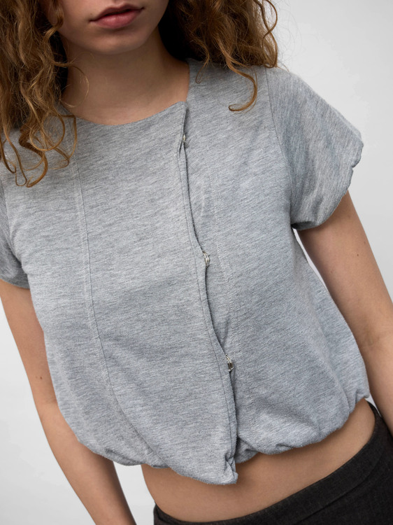 Grey Balloon Cardigan 