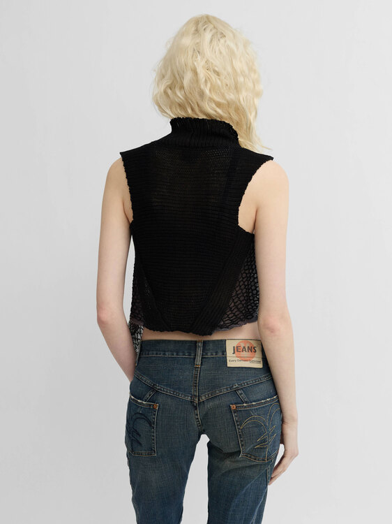 Draped Open Knit Top 