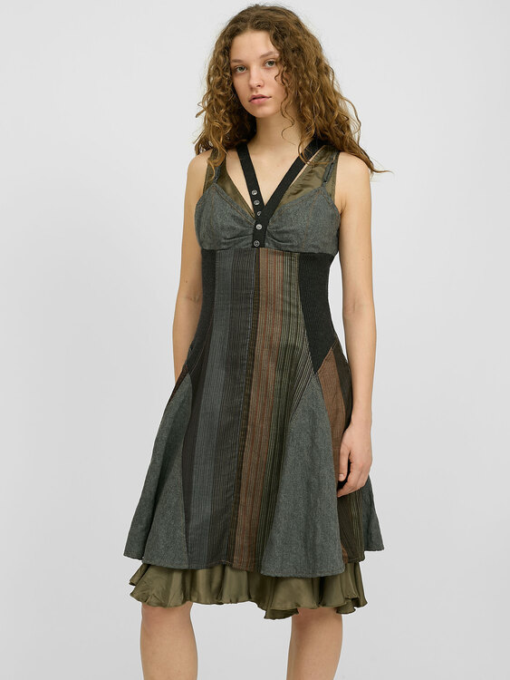 Patchwork Midi Dress 