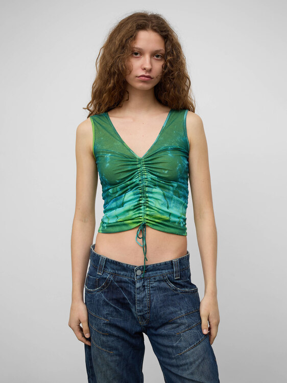 Plein Sud Gathered Mesh Top 