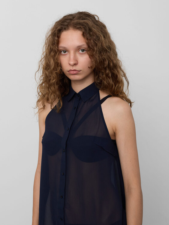 Ann-Sofie Back Sheer Chiffon Dress 