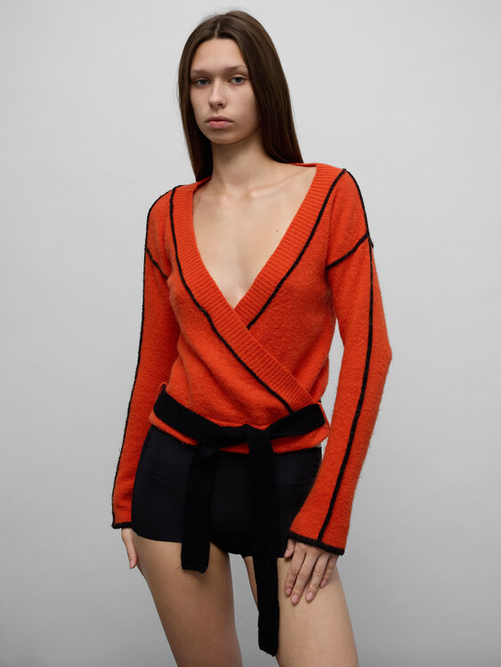 Diesel Orange Wrap Jumper 