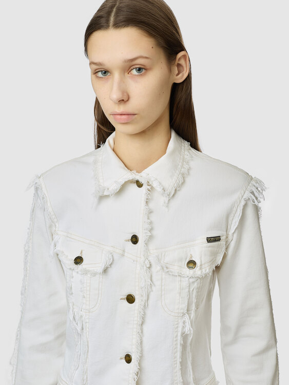 Plein Sud White Denim Jacket 
