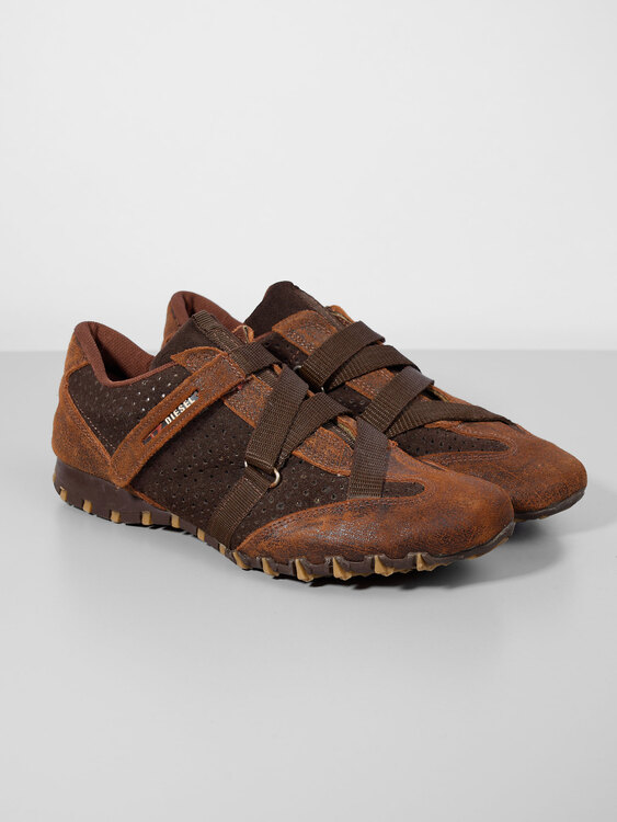 Diesel Leather And Suede Sneakers 