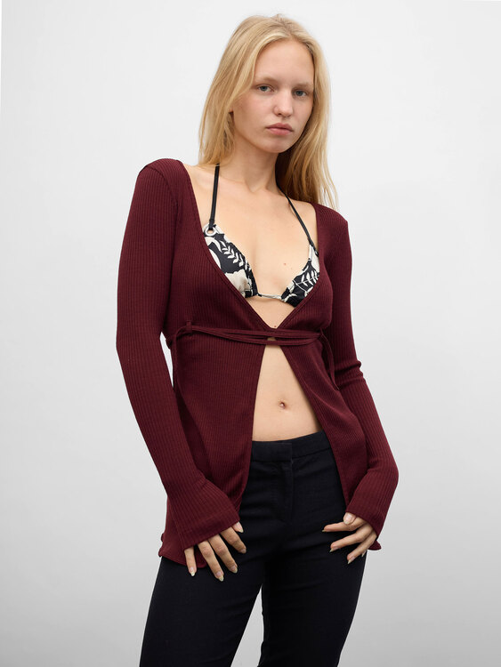 Plein Sud Maroon Cardigan 