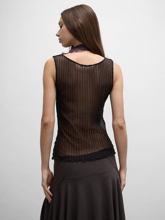 Mesh Turtleneck Top 