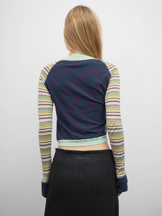 Striped Patchwork Cardigan 