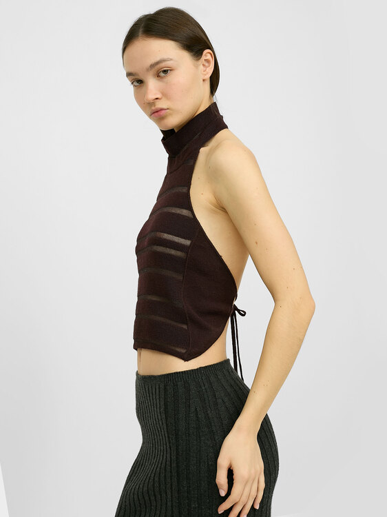 Sarah Pacini Backless Halter Top 